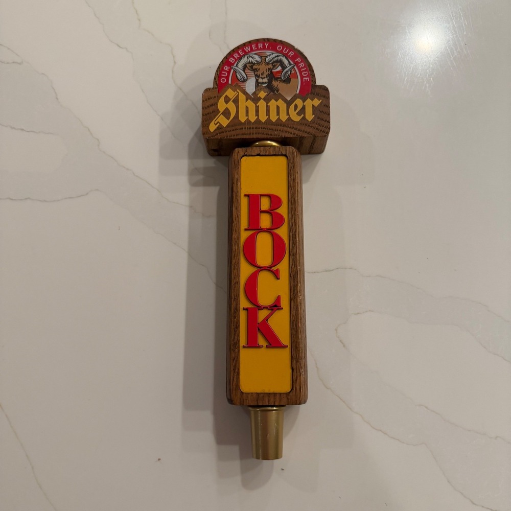 Shiner Bock Beer Tap Handle Wooden Texas Spoetzl Brewery Ram Logo 10.5 Inch